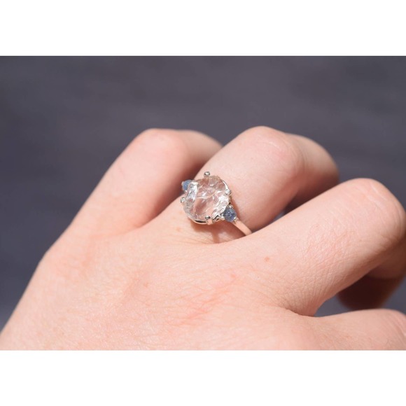 Alternative Engagement Ring Unconventional Raw Rough Diamond Ring Organic - Picture 3 of 6